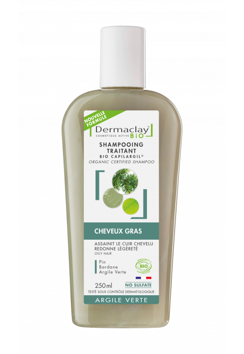 Shampoing Traitant Bio Cheveux Gras 250ml Argile Verte sans sulfates - Shampooing - 