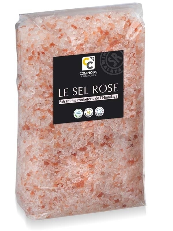 Sachet de sel rose cristaux 2-3mm de l'Himalaya - Comptoirs et Compagnies