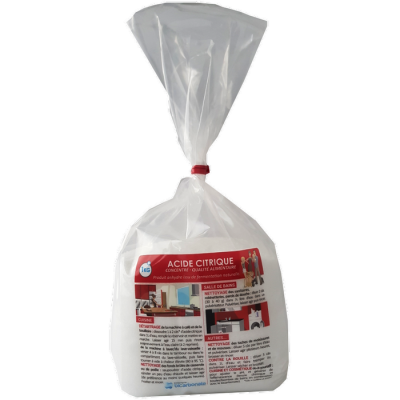 Acide citrique 1KG Sachet refermable - Compagnie du bicarbonate