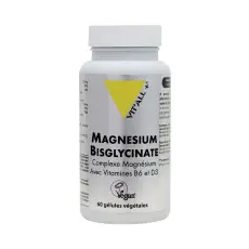 Complexe Magnésium forme bisglycinate avec vitamines B6 et D3 60 gélules