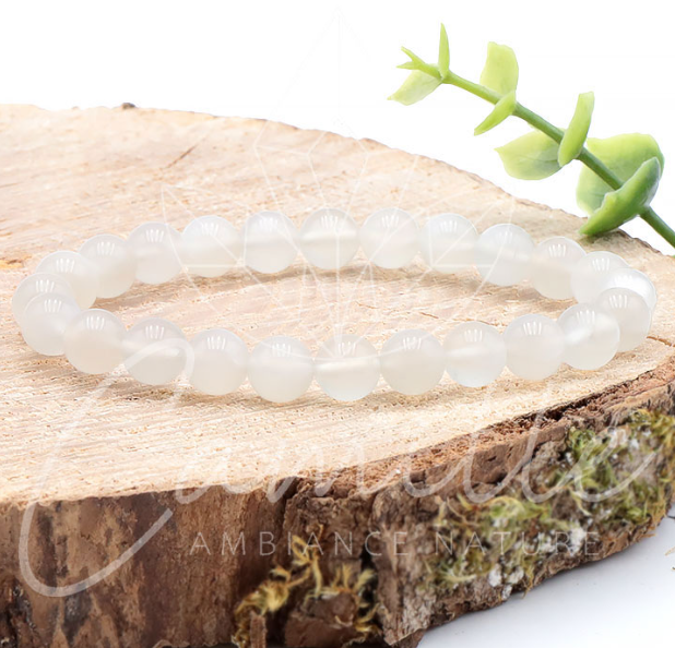Bracelet Pierre de lune beige