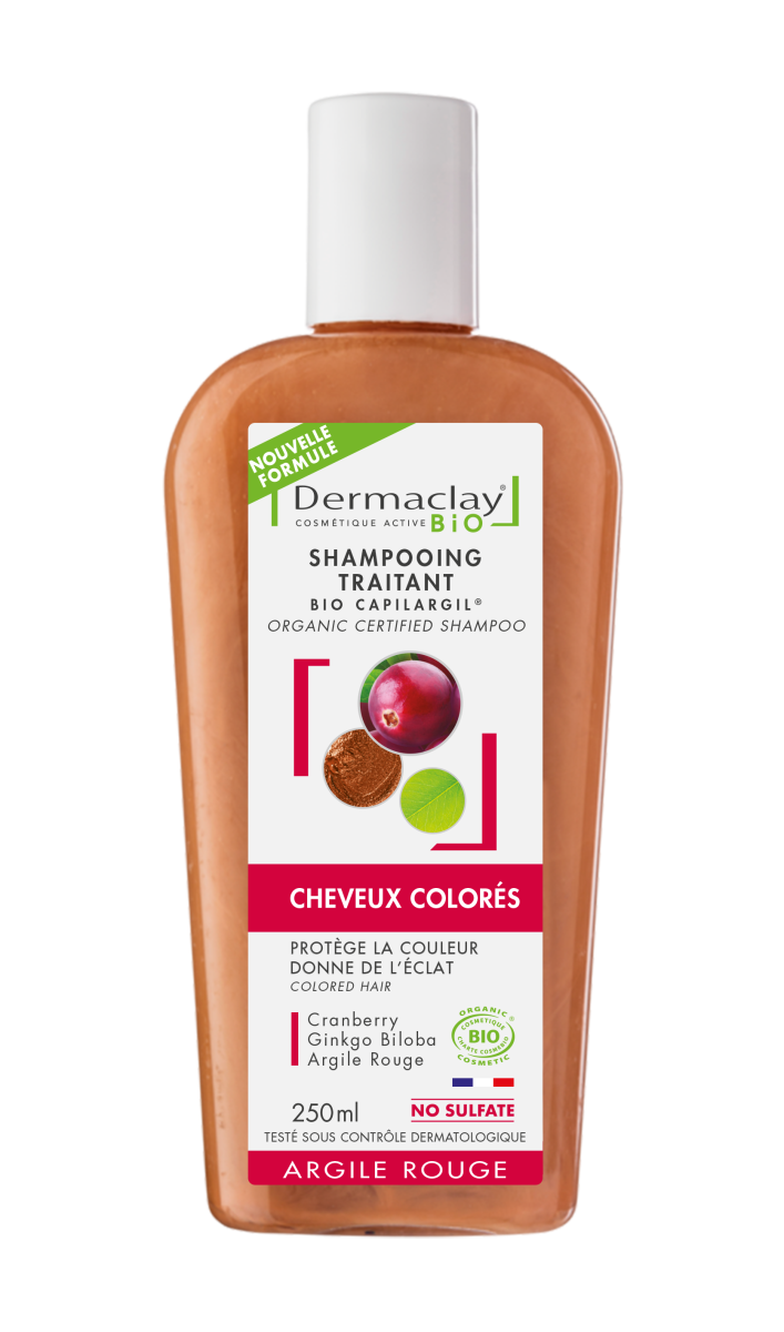 Shampoing Traitant Bio Cheveux Colorés 250ml Argile rouge sans sulfates - Shampooing - 