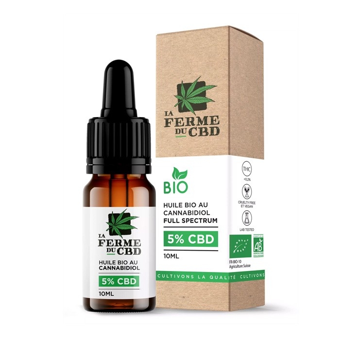 CBD 5% gouttes, Huile BIO au Cannabidiol DDM