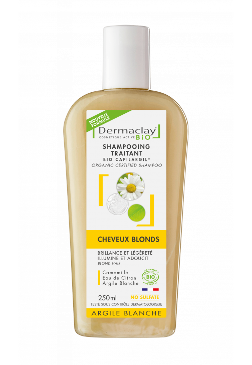Shampoing Traitant Bio Cheveux Blonds 250ml Argile Blanche sans Sulfates DDM