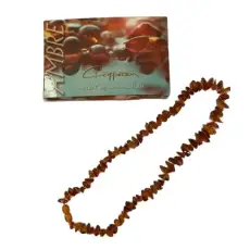 Collier d ambre baroque cognac adulte