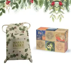 Coffret 6 savons de Marseille  Collector 110 ans avec son pochon de Noël.