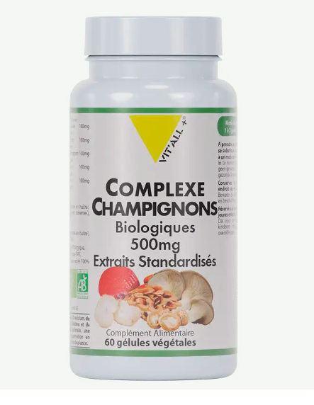 Complexe champignons BIO 500 mg 60 gélules végétales