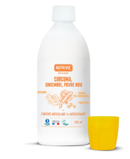 Curcuma, Gingembre et Poivre Noir liquide Bio