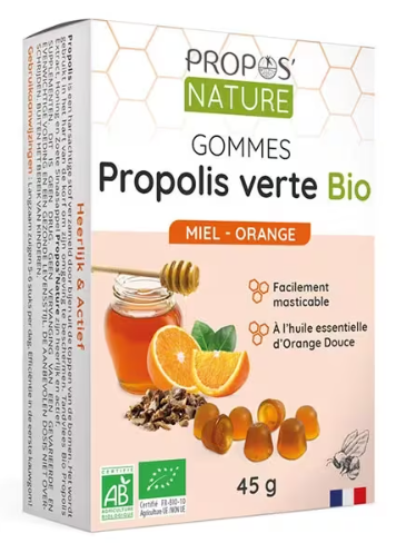 Gommes propolis verte Miel orange BIO