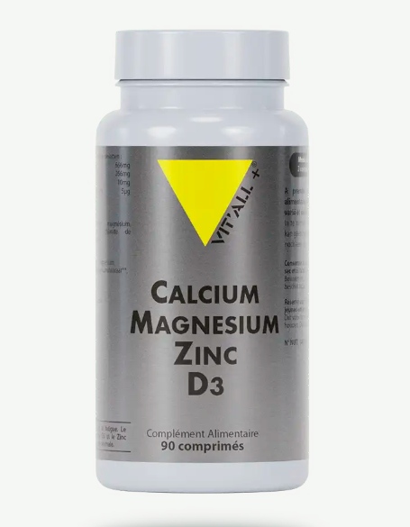 Calcium Magnésium Zinc Bisglycinate + D3 90 comprimés