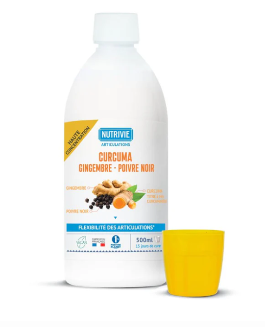 Curcuma, Gingembre et Poivre Noir liquide Bio