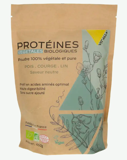 Protéines végétales BIO* – Pois, Courge, Lin