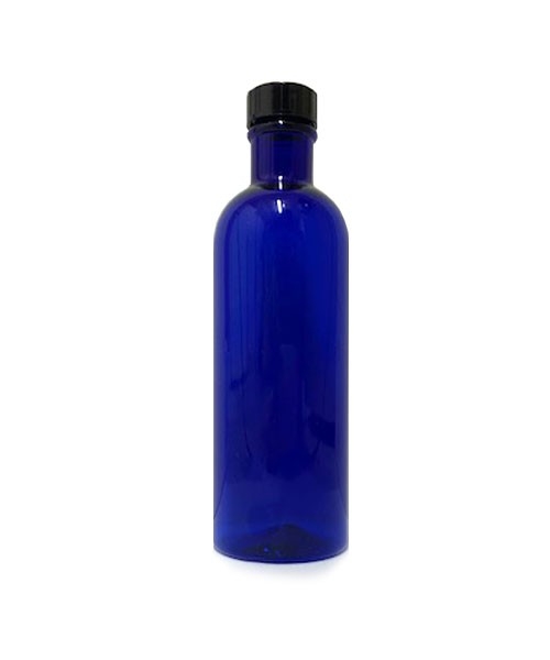 Flacon vide PET type eau florale 200ml. bouchon noir