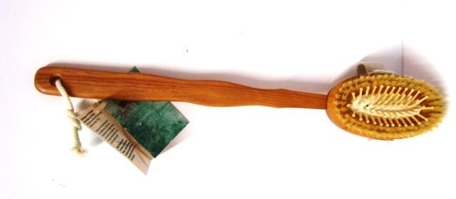 Brosse de massage avec denture bois