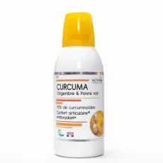 Curcuma, Gingembre et Poivre Noir liquide Bio