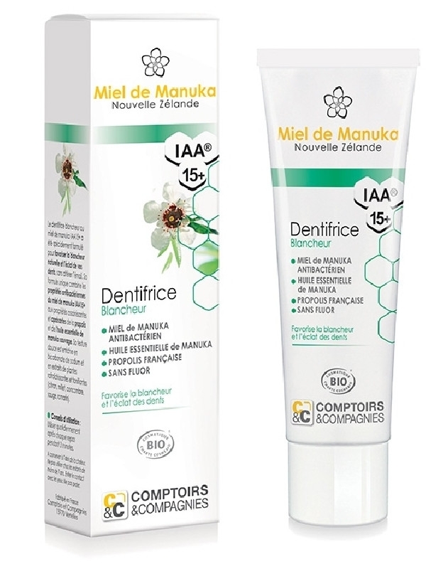 Dentifrice blancheur BIO au miel de manuka IAA15+