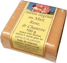 Savon végétal miel rose et chanvre