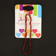 Collier d ambre baroque cognac pour bébé