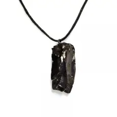 Pendentif de Shungite naturelle argentée