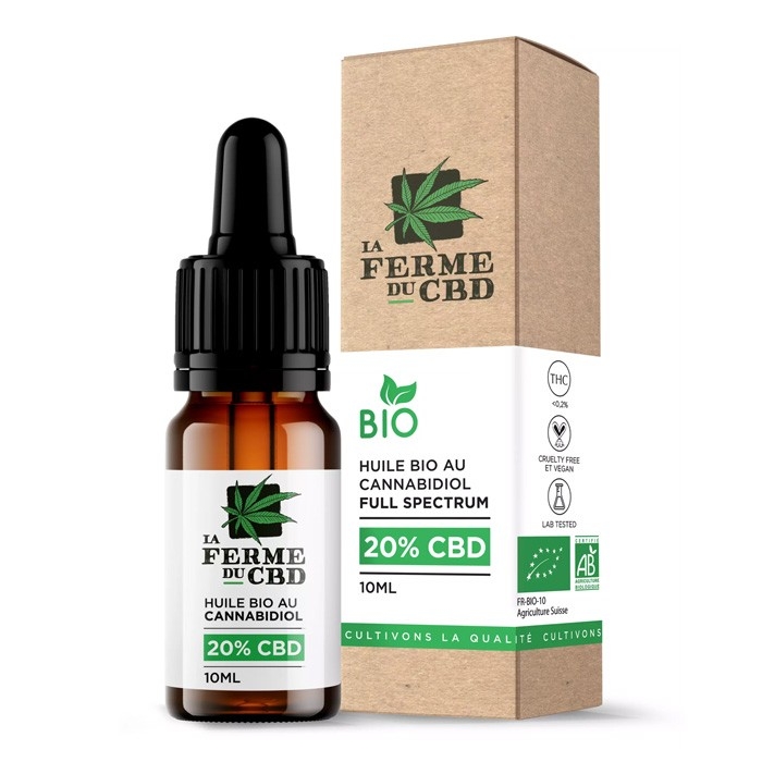 CBD 20% gouttes, Huile BIO au Cannabidiol