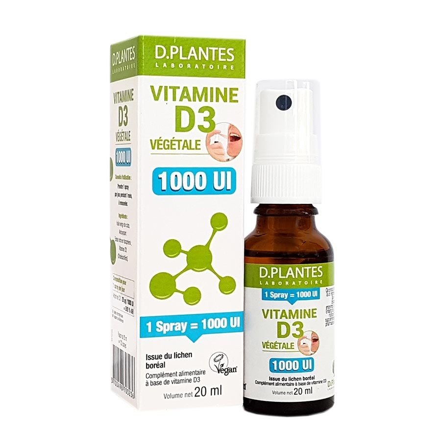 Vitamine D3 Végétale 1000 UI Spray - 20 ML- D Plantes