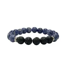 Bracelet homme Sodalite & Lave